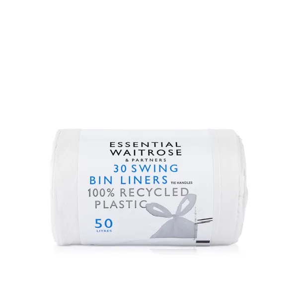 Waitrose Essential Tie Handle Swing Bin Liners x 30