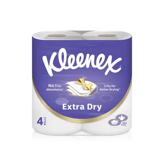 Kleenex Extra Dry Toilet Rolls 3ply 4 Pack