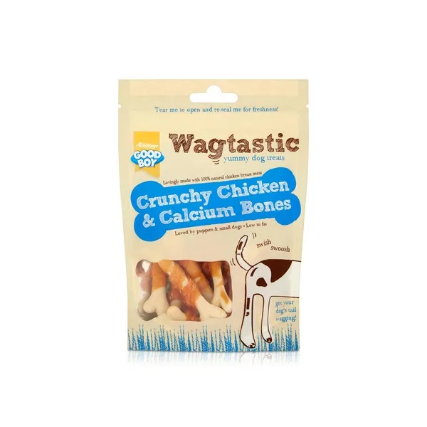 Wagtastic Crunchy Chicken and Calcium Bones Dog Treats 90g