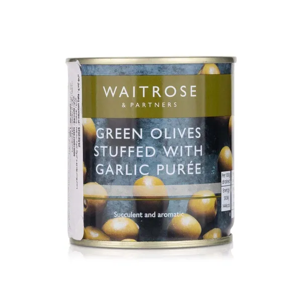 Waitrose Green Olives Stuffed with Garlic Puree 200g