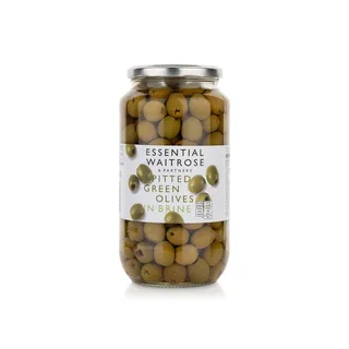 Waitrose Essential Pitted Green Olives 900g