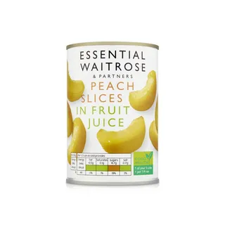 Waitrose Essential Peach Slices in Fruit Juice 410g