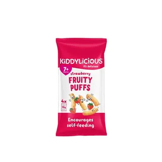 Kiddylicious Strawberry Fruity Puffs 7+ Months 10g x 4