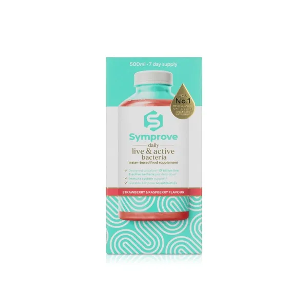 Symprove Daily Live and Active Bacteria Probiotic Strawberry and Raspberry 500ml