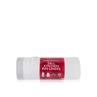 Waitrose Extra Strong Tall Kitchen Bin Liners 50 litre 30s