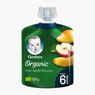 جيربر بيوريه كمثرى وتفاح وموز عضوي 90 جم