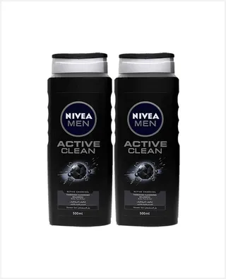 Nivea Men Active Clean Shower Gel 2x250ml