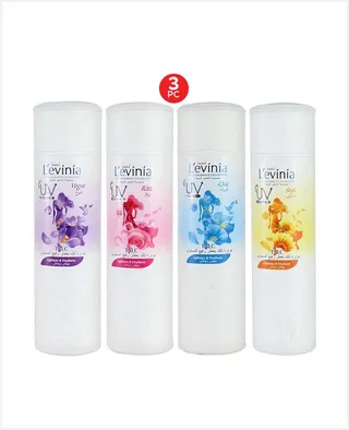 L'evinia Fragrance Talc Assorted 3x250gm