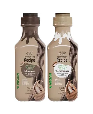 إيفا شامبو مزيج معزز قوة لشعر ضعيف رائحة موكا 350ml+بلسم 350ml