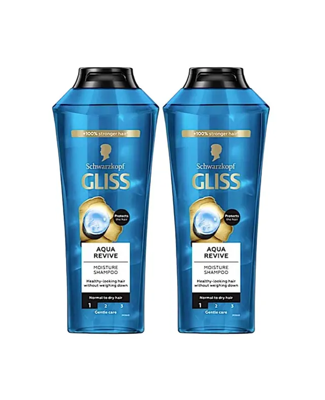 Schwarzkopf Gliss Aqua Revive Moisture Shampoo 2x400ml @25%off