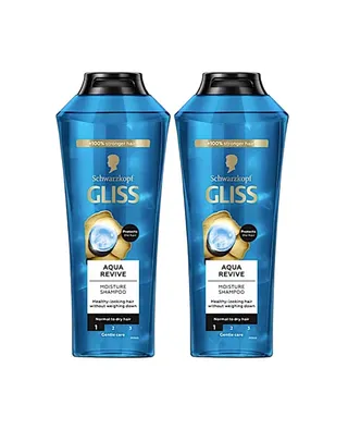Schwarzkopf Gliss Aqua Revive Moisture Shampoo 2x400ml @25%off