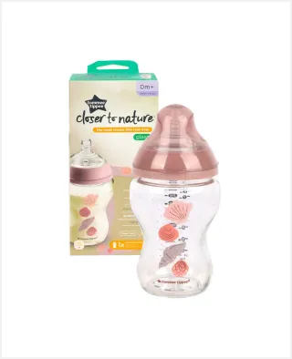 Tommee Tippee Closer to Nature Glass Feeding Bottle 250ml Girl