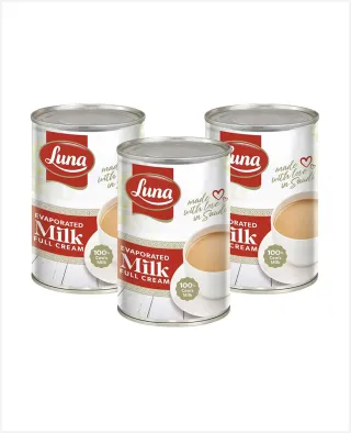 لونا حليب مبخر كامل الدسم 3×400 جم برومو