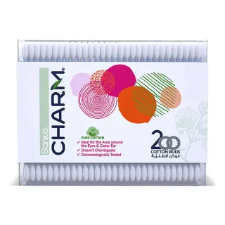 Sanita Charm Cotton Buds 200pcs Square Box