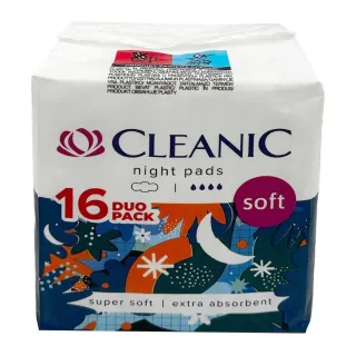 Cleanic Night Pads Soft 16pcs Duo Pack