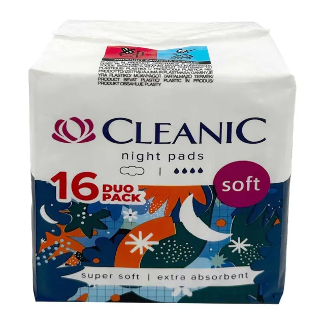 Cleanic Night Pads Soft 16pcs Duo Pack