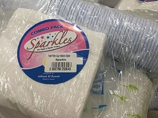 Sparkle Foam Plate, Cup, Spoon And Tissues