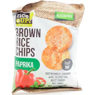 Rice Up Gf Brown Rice Chips Half Fat Paprika 25 g