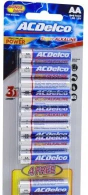 ACDelco Alkaline AA 12 Battery 8 + 4 pcs