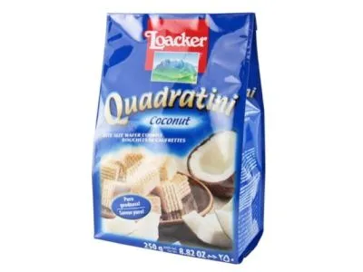 Loacker Quadratini Coconut Wafers, 250g