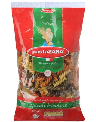 Pasta Zara Spiral Tricolor Pasta, 500g