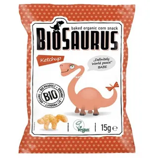 BioSaurus Baked Organic Corn Snack Ketchup, 15g
