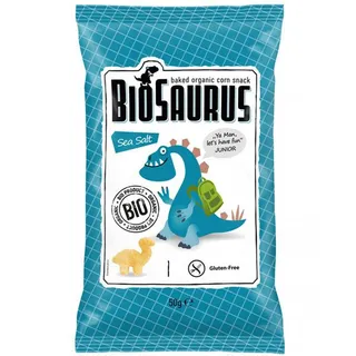 Bio Saurus Gluten Free Baked Organic Corn Snack Sea Salt 50 g