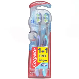 Colgate 360 Interdental Medium Toothbrush, 2 Pieces