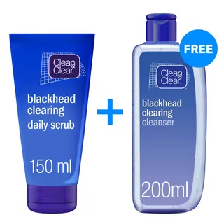 Clean & Clear Blackhead Clearing Scrub 150 ml + Blackhead Clearing Cleanser 200 ml Free