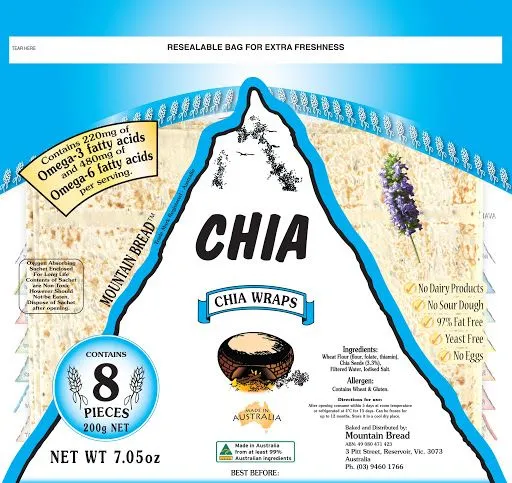 Mountain Bread Chia Wraps 200g