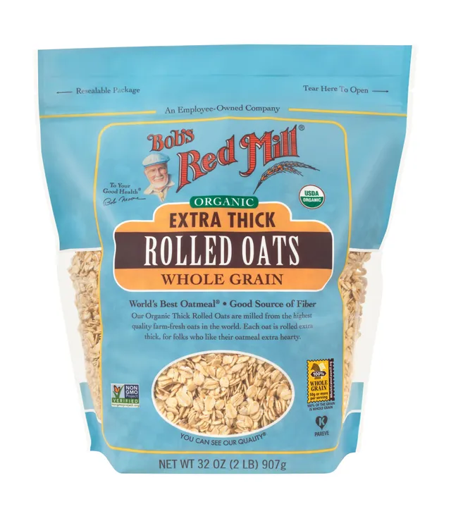 Bob's Red Mill Organic Oats Rolled Thick 907 g
