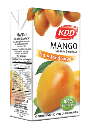 KDD Mango with White Grape Nectar Juice No Added Sugar, 125ml