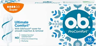 O.B. Procomfort Tampons Super, 16 Pieces