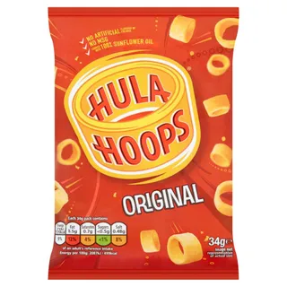 Hula Hoops Original Salted Potato Rings, 34g