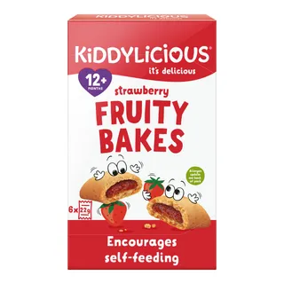 Kiddylicious Organic Whole Wheat Strawberry Fruity Baked Bars (12+ Months), 6x22g