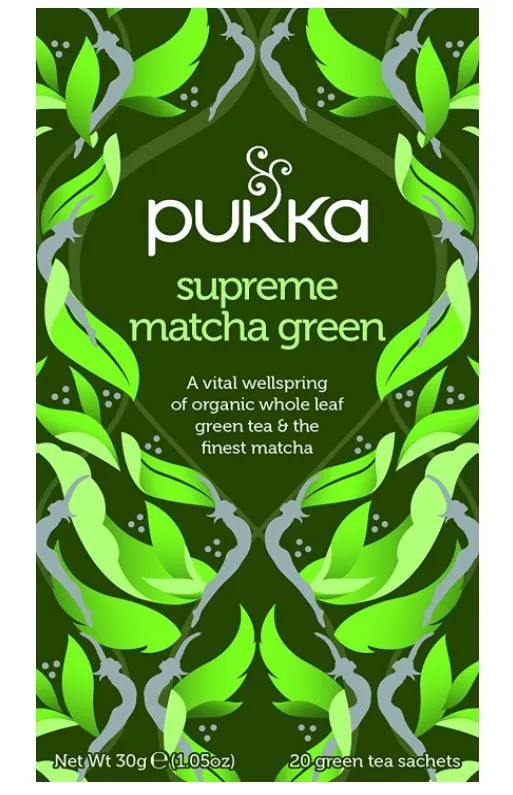Pukka Supreme Matcha Organic Herbal Matcha Green Tea with Sencha Teabags, 20 Teabags
