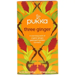 Pukka Three Ginger Organic Herbal Teabags, 20 Teabags