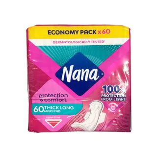 Nana Maxi Thick Long Sanitary Pads with Wings 60 Pads