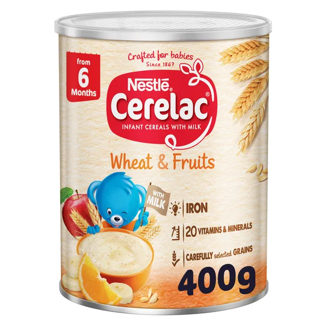 Cerelac Wheat & Fruits Infant Cereals with Iron+ Tin, From 6 Months, 400g