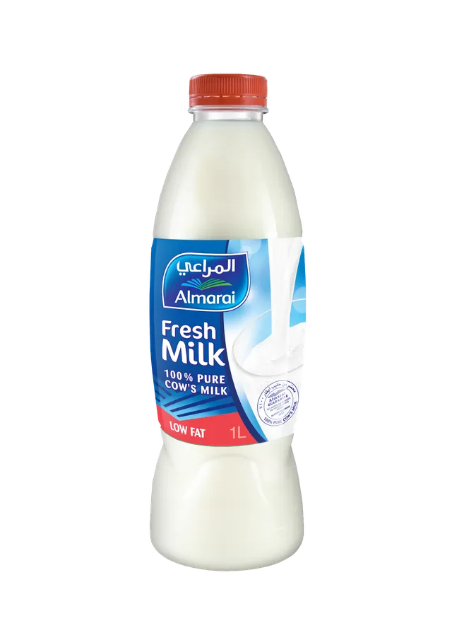 المراعي حليب قليل الدسم طازج زجاجة، 1لتر