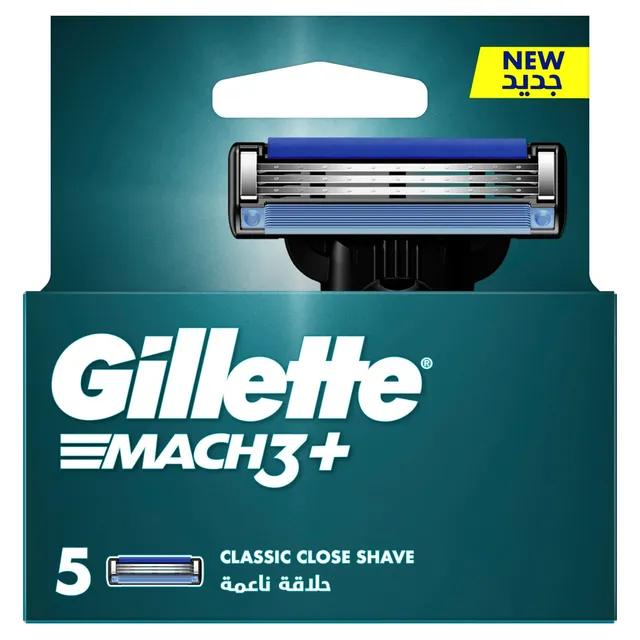 Gillette Mach3+ Razor Blade Refills, 5 Pieces