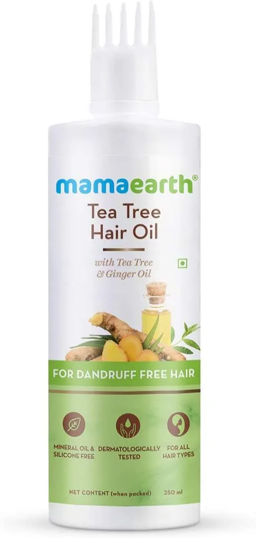 MamaEarth Tea Tree Hair Oil With Tea Tree Oil & Ginger For Dandruff-Free Hair