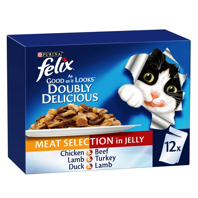 Felix As Good As It Looks with Beef in Jelly Adult Wet Cat Food, 12x85g