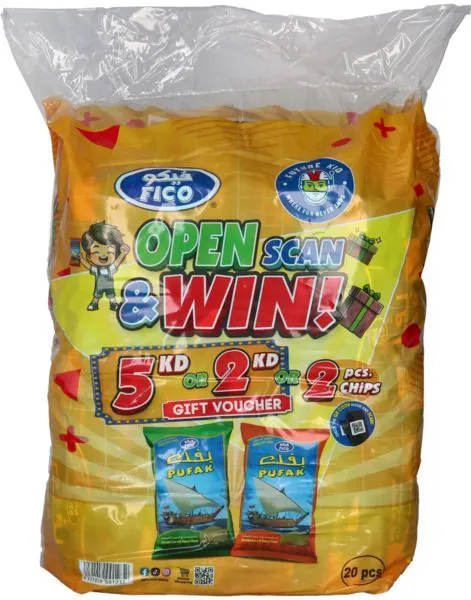 Fico Cheese Pufak Chips 20 pcs x 23 g