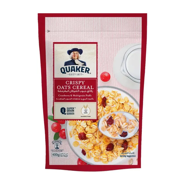 Quaker Crispy Oats Cereal Cranberry 400g