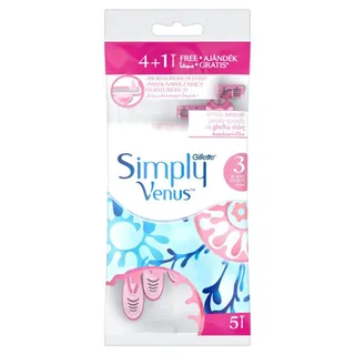 Gillette Venus Simply Venus Women's Disposable Razor, 4+1 Pieces