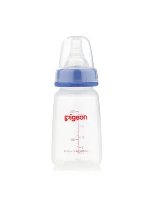 Pigeon Blue 120ml Plastic Nursing Bottle with Peristaltic Nipple, 1 Piece