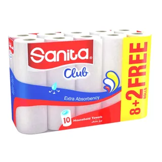 سانيتا كلوب مناديل يد, 28 سم, 8+2 رول
