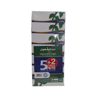 ديلمون مناديل وجه وردية ناعمة 5 + 2 عرض 150 ورقة