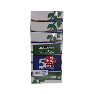 ديلمون مناديل وجه وردية ناعمة 5 + 2 عرض 150 ورقة